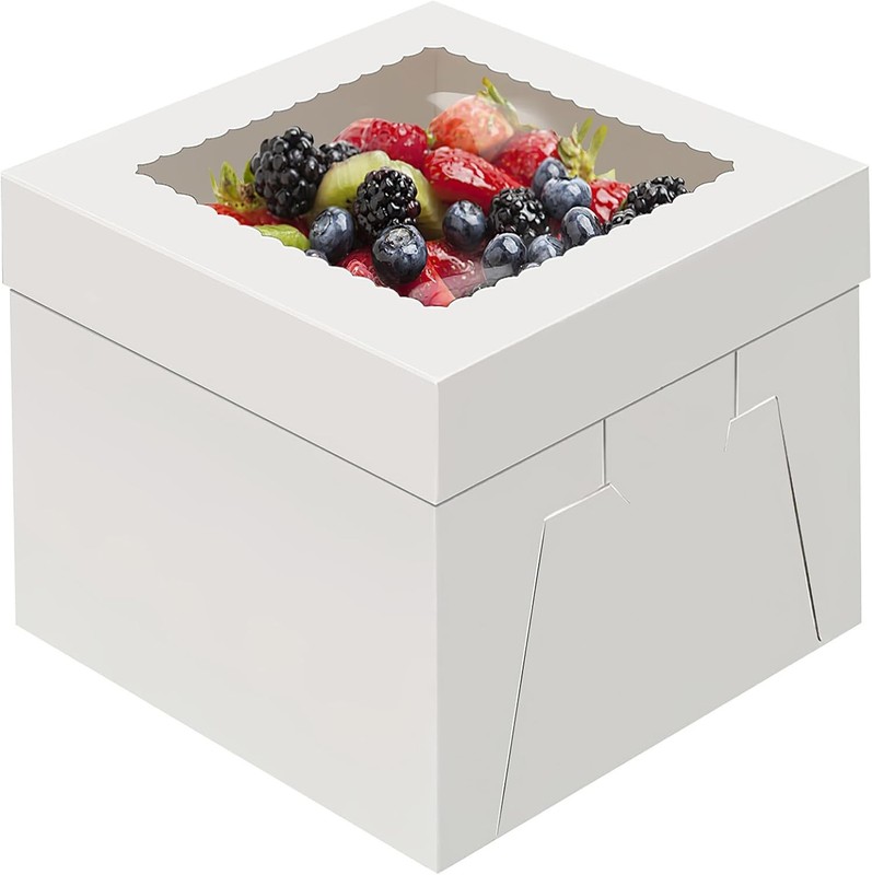 Sturdy Food Grade Cake Boxes with Large Window for Cakes and Pastries