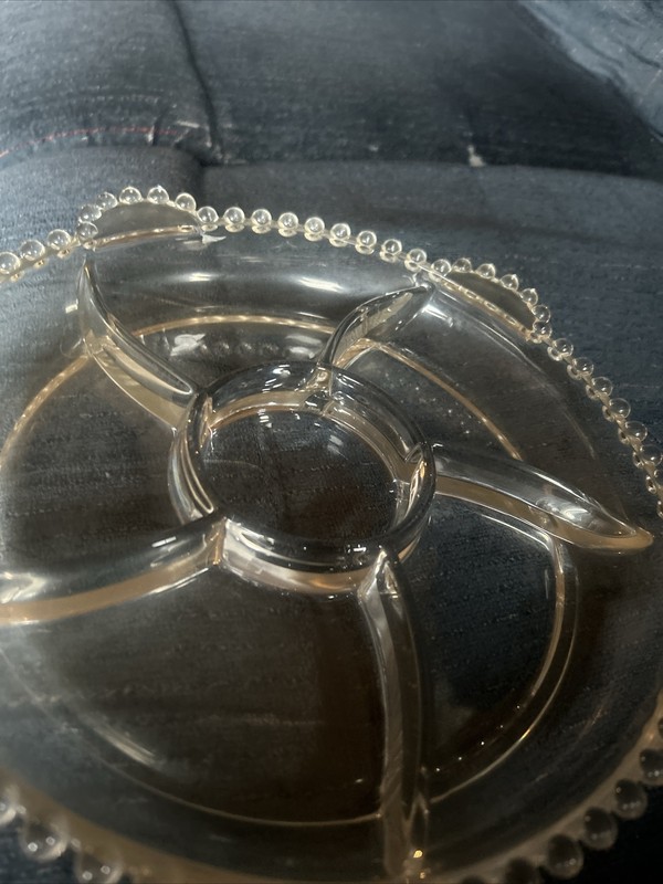 Vintage Imperial Glass Candlewick 5 sectioned Clear Bowl Dish gallery