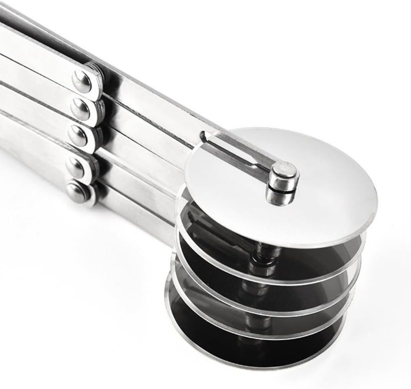 5 Wheel Pastry Cutter Stainless Steel Expandable Pizza Slicer Multi-Round Pastry gallery