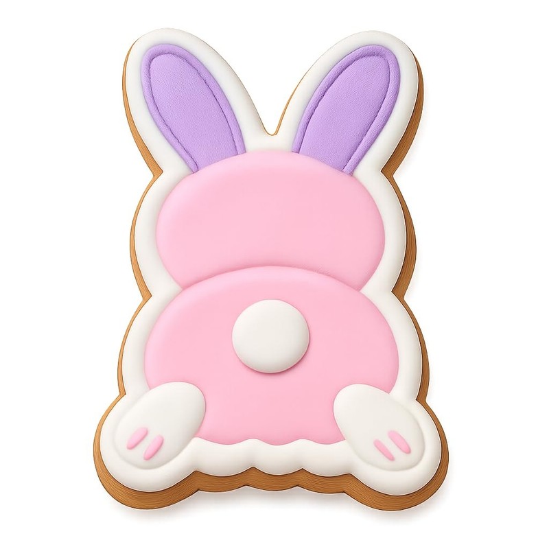 Hopping Chibi Bunny Butt Cookie Cutter & Stamp – 4×2.8