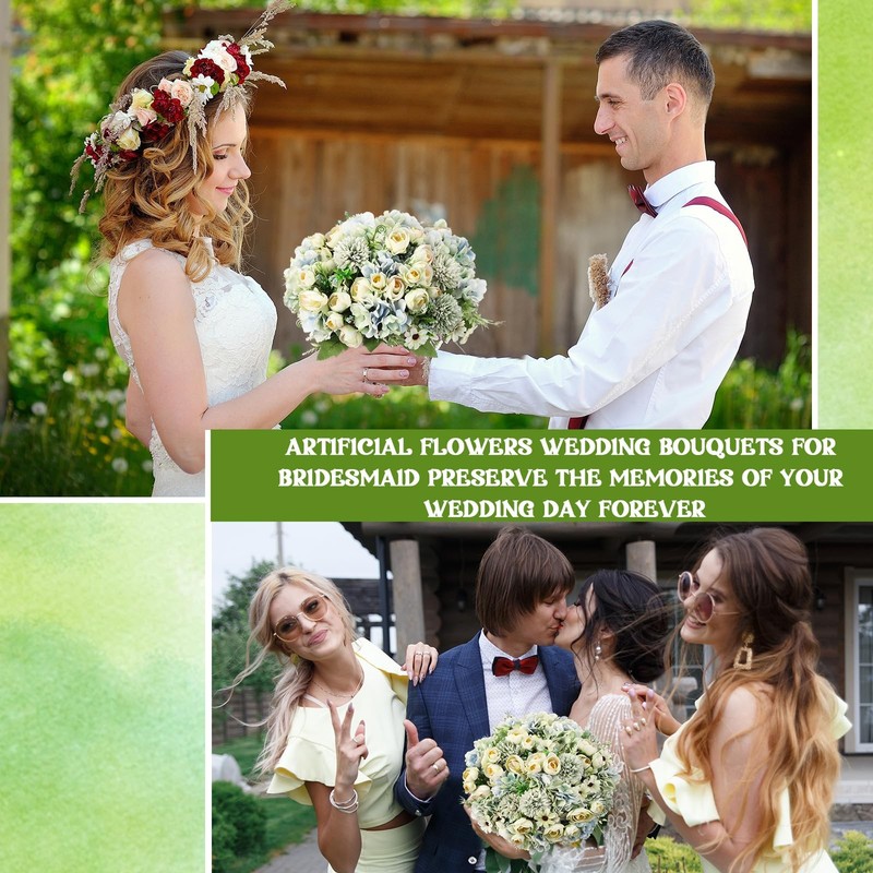 Tigeen 12 Bundles Peonies Artificial Flowers Faux Roses Silk Hydrangea A gallery