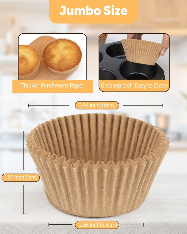 Bake Choice Non-stick 200pcs Standard Cupcake Liners for Standard, Unbleached gallery