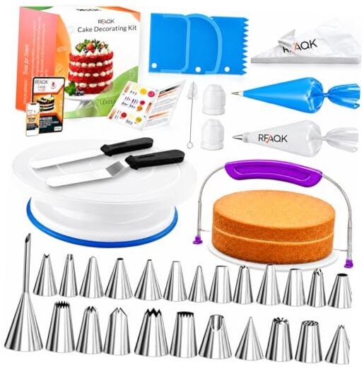 PCs Cake Decorating Kit with Leveler, Baking Supplies Gift Includes 90 Blue