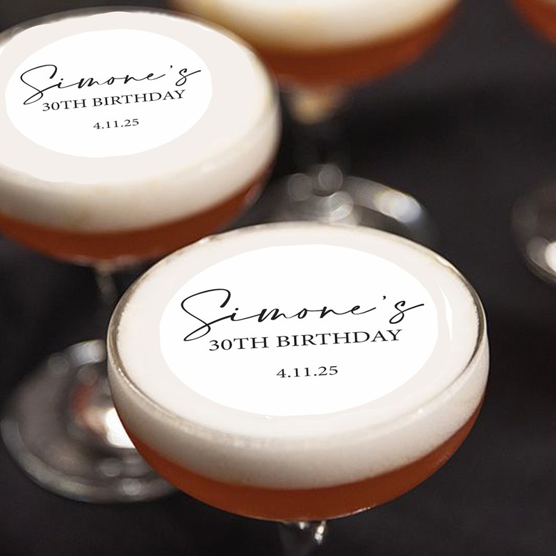 Birthday Party Edible Pre-cut Cocktail Drink Toppers