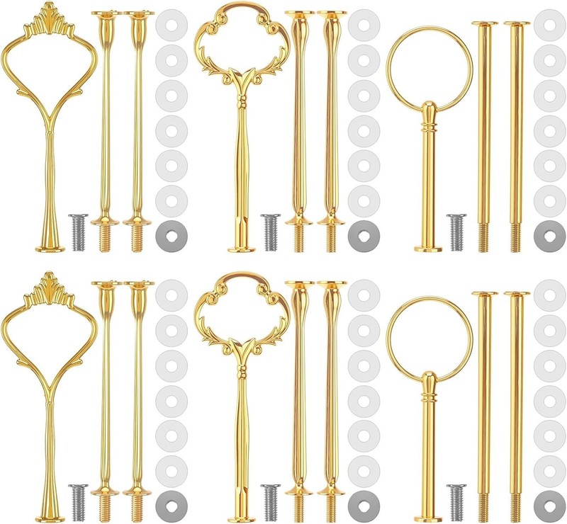 6 Sets of Elegant Gold Tiered Cake Stand Hardware – Perfect for Your Events gallery