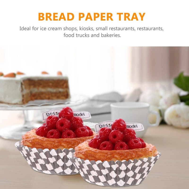 100 PCS Black White Checkered Cupcake Liners Baking Cup Wrappers 2.95 Inch gallery