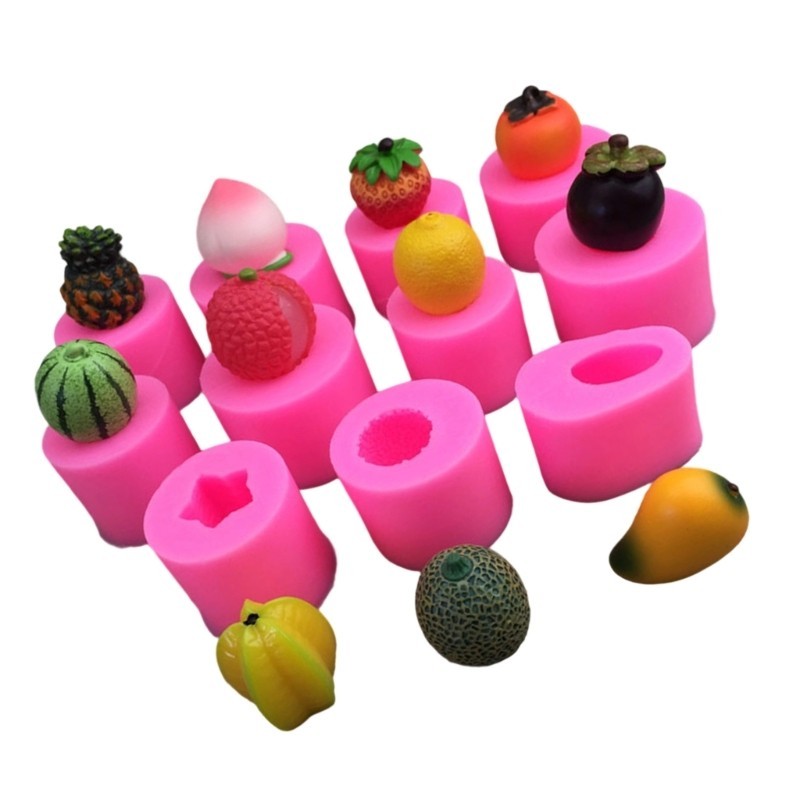 11Pcs Mini Fruit Shape Silicones Molds For Baking Jelly Candy Fondant Nonstick gallery