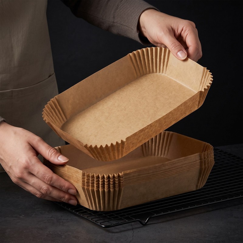 Rectangular Air Fryer Paper Liners 7.8"x5.5" Non-Stick Baking Parchment gallery