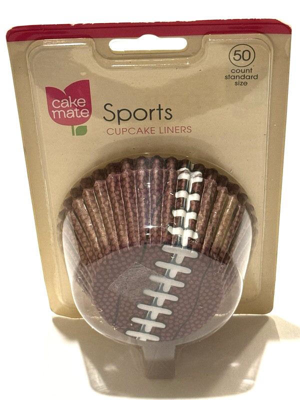 Cake Mate Sports Football Cupcake Liners Tail Gate Superbowl Party 50 CT USA NEW gallery
