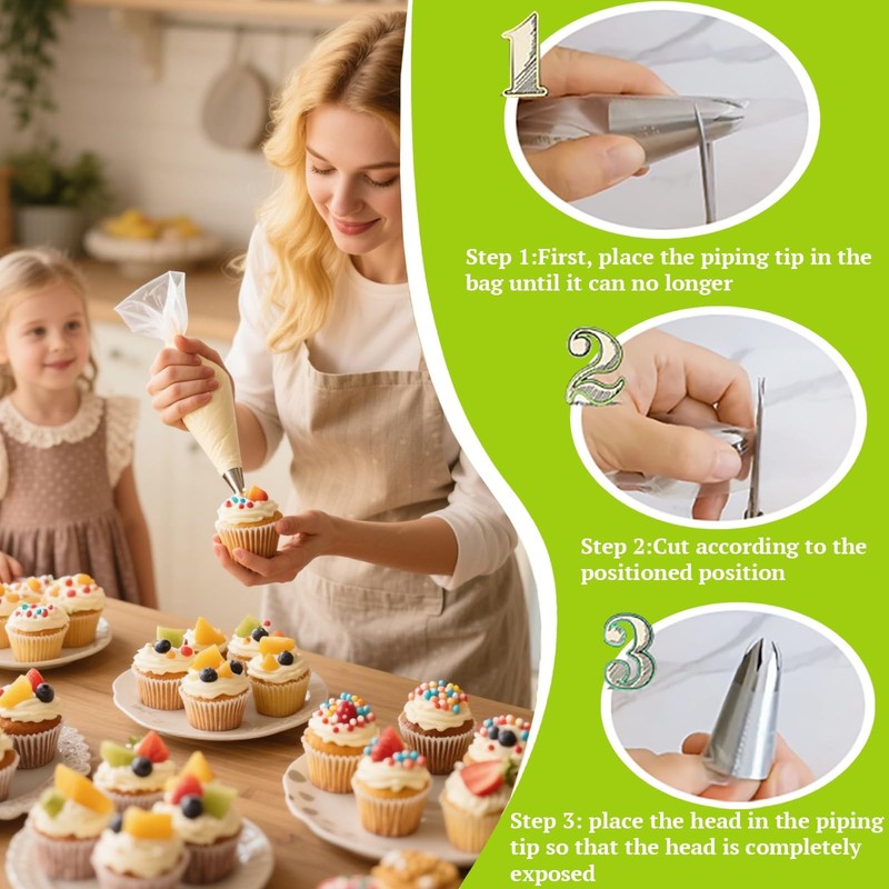 5 PCS 6B Piping Tips Set Stainless Steel Medium Frosting Icing gallery