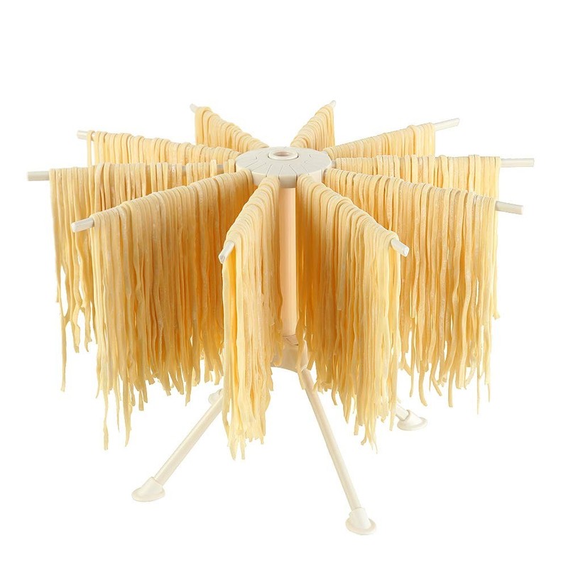 Ourokhome Collapsible Pasta Drying Rack, Plastic Foldable Homemade White