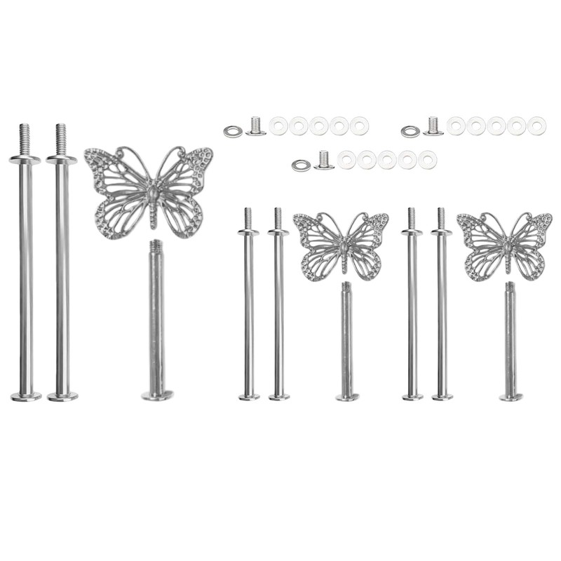 3 Sets 3-Tier Cupcake Stand Hardware Fittings, Zinc Alloy Cake Plate Stands H…