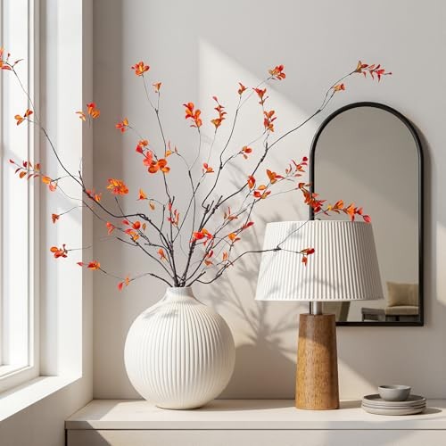 Artificial Ficus Branches 47.2" Artificial Eucalyptus Stems 47.2"orange 4pcs gallery