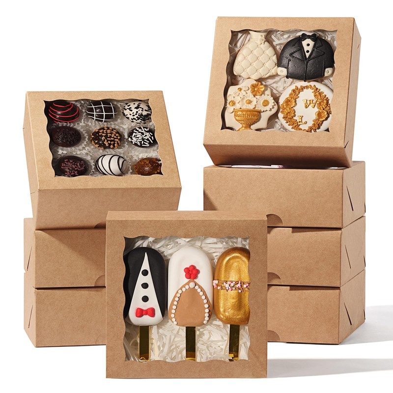 6x6x2.5Inches Chocolate Strawberries Boxes Cake Boxes Charcuterie Boxes