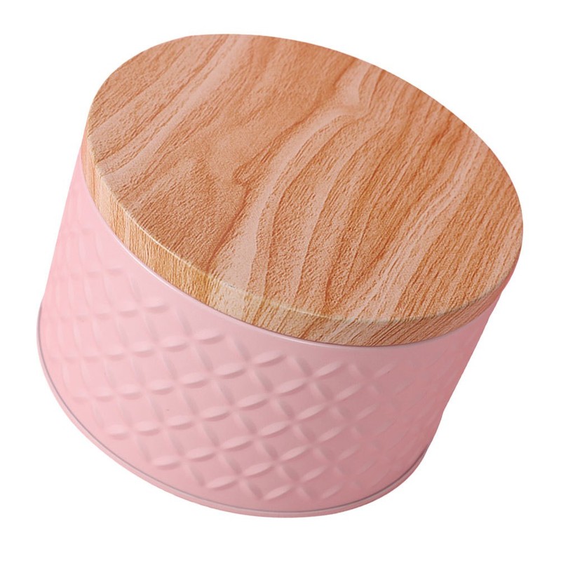 Iron Bakery Box Round with Lid for Dessert Cookie Snacks Storage Option