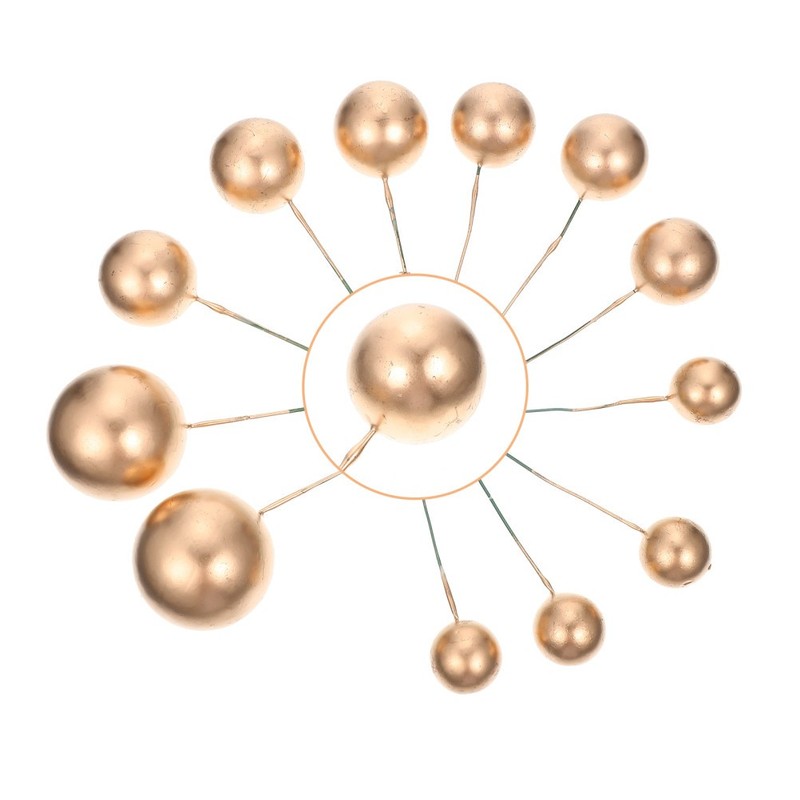 12Pcs Reusable Round Cake Topppers Golden Cake Decoration Picks for Party gallery