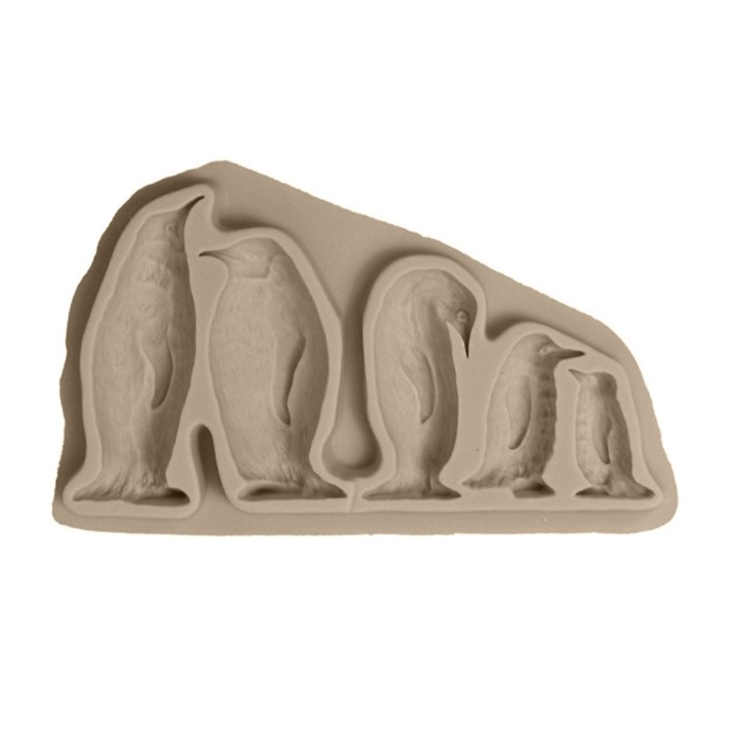 Penguins Family Baking Manual Biscuits Mold Grade Silicone Fondant Mould