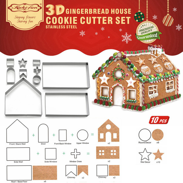 Gingerbread House Cookie Cutter Set Reuseable Christmas Baking Biscuit Cutters gallery