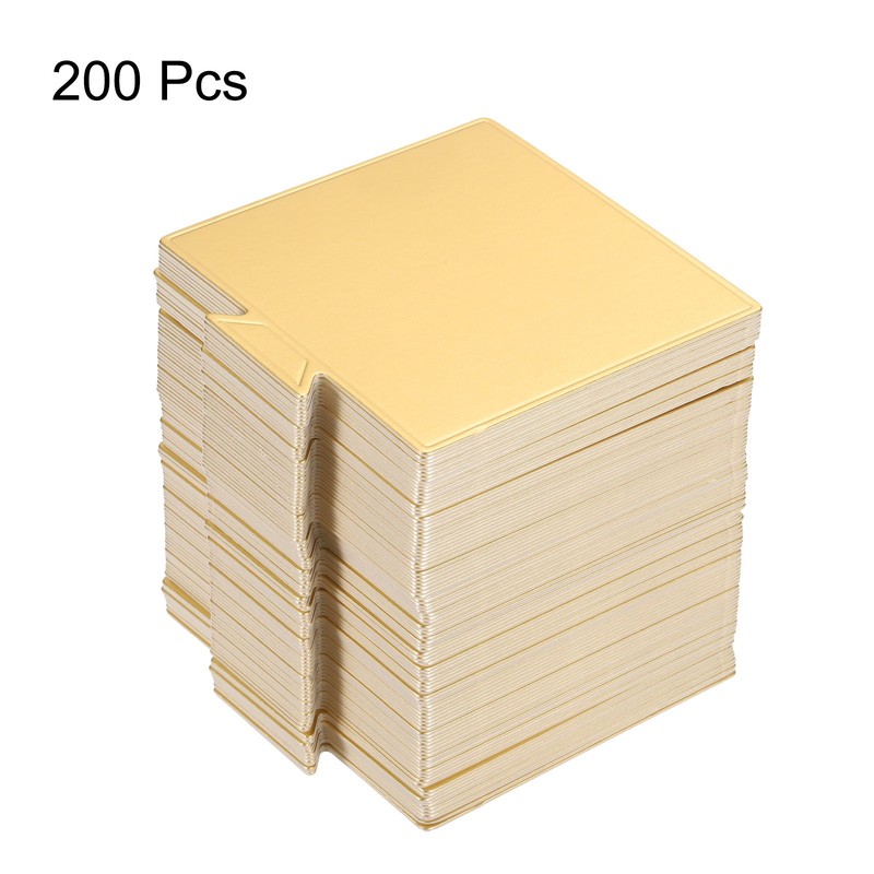 200pcs Mini Cake Boards, Mousse Cake Cardboards Square for Dessert Base (Gold) gallery