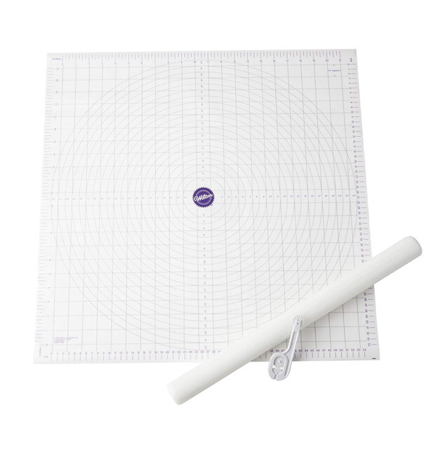 Wilton Cutter and Mat Fondant Tool Set, (Roller, Cuter, Mat)