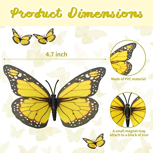 Syhood Pieces Monarch Butterfly Decorations Halloween Butterfly Wall 24 Yellow gallery