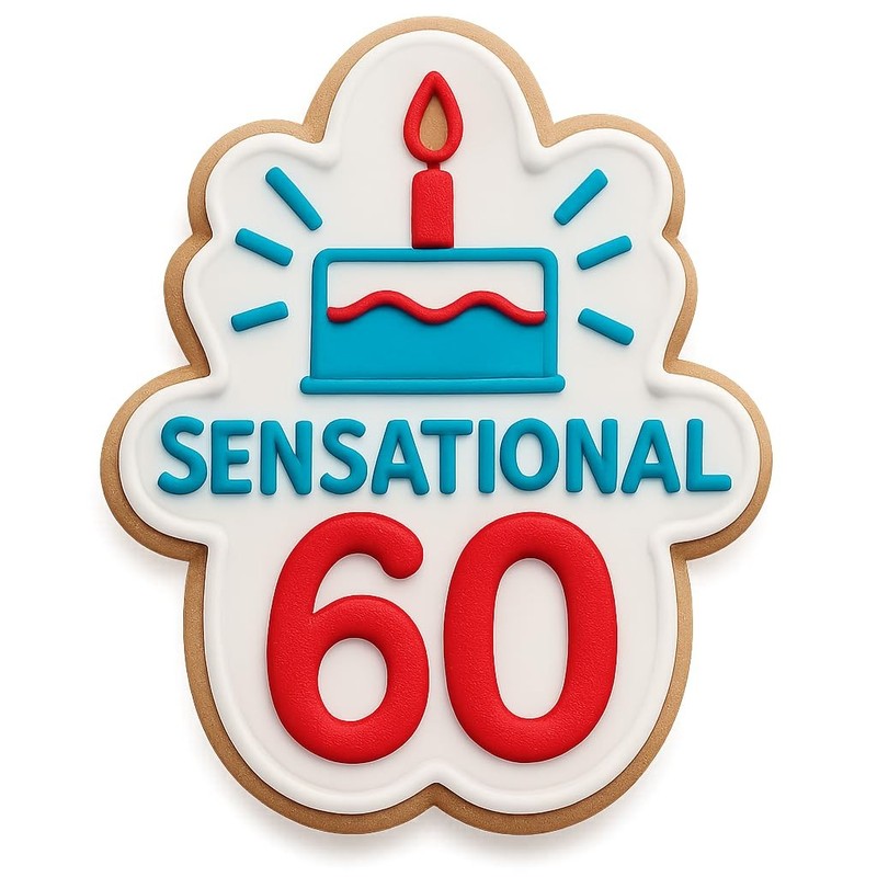 Classic Sensational 60 Cookie Cutter & Stamp, Fondant & Clay - 4x4" gallery