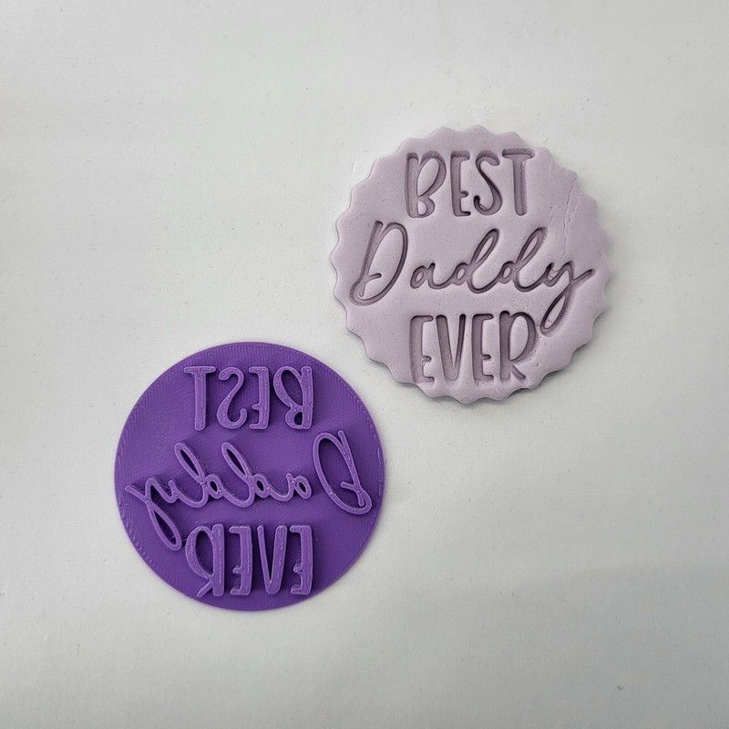 Best Daddy Ever Fathers Day Cookie Embosser Stamp Cupcake Fondant Icing Stamp