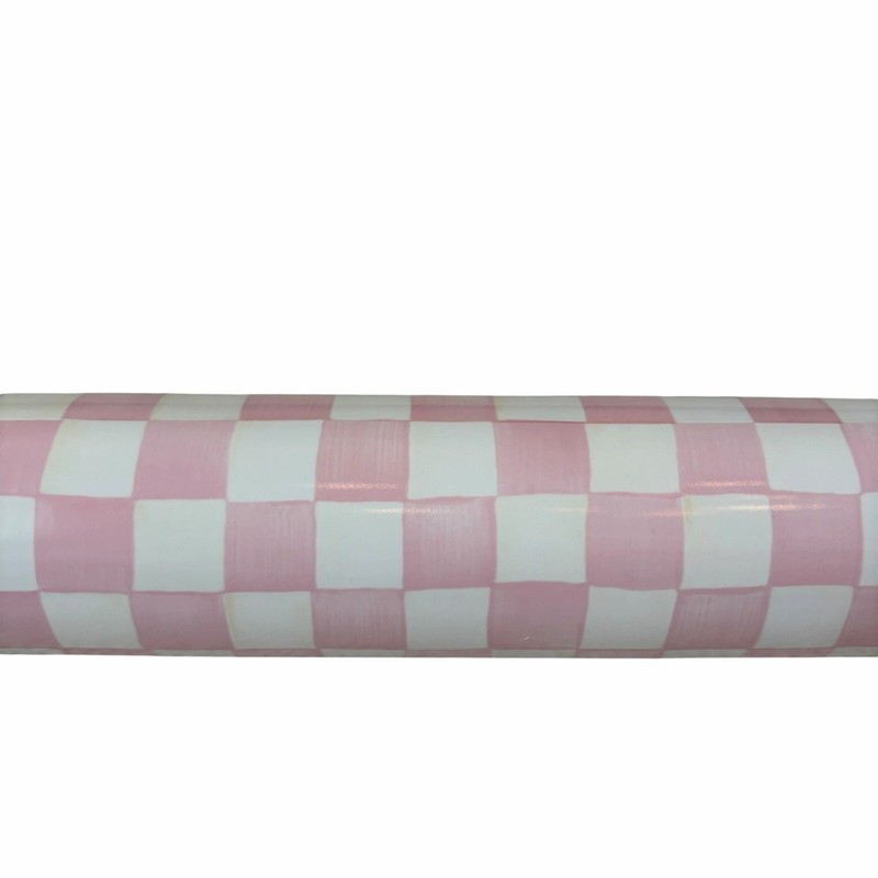Mackenzie-Childs Rosy Check Ceramic Rolling Pin NEW In Original Box gallery