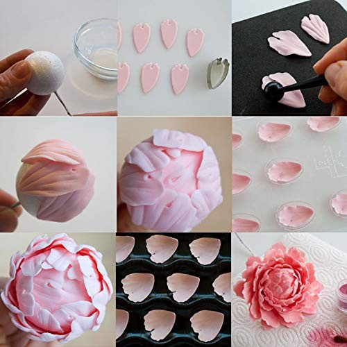 17pcs Cake Fondant Petal Cutters set,Stainless Steel Rose&peony flower leaf c... gallery