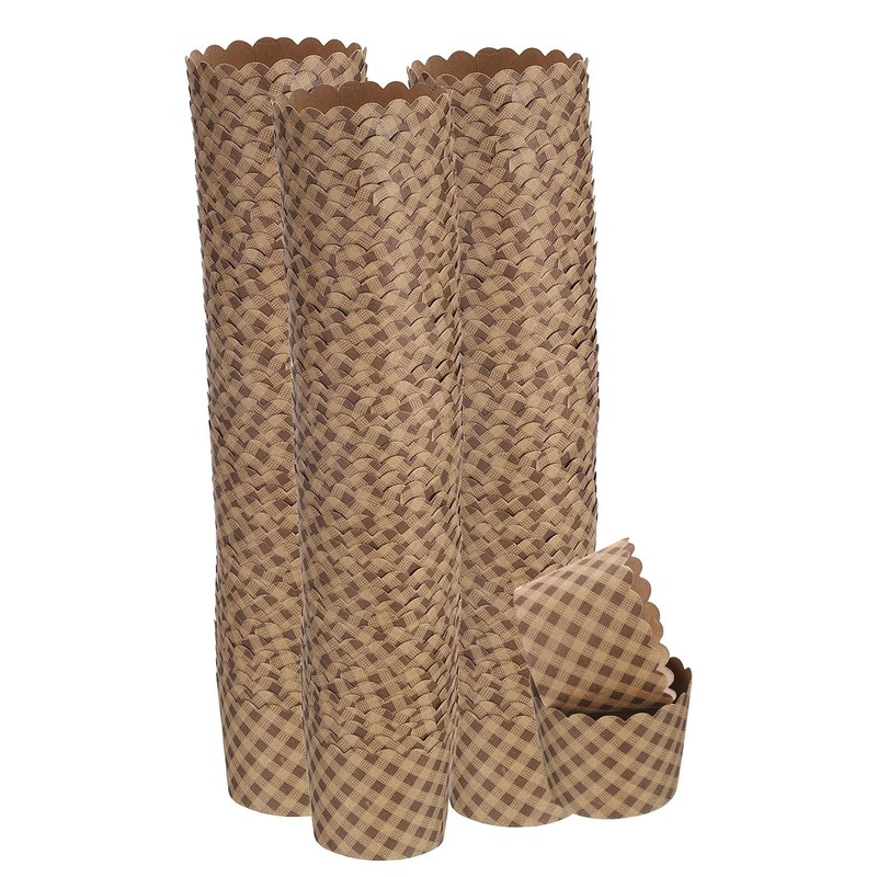 HARFINGTON 150Pcs Paper Baking Cups Small Brown Kraft Muffins