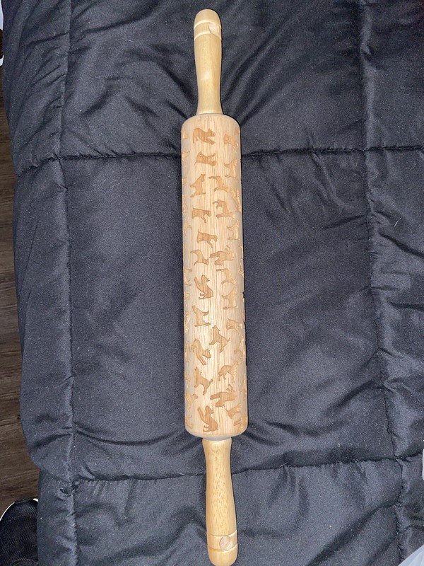 Dog Breeds Wood Embossing Rolling Pin for DIY Baking Cookies Biscuit Cake