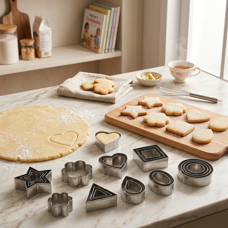 30Pcs Geometric Cookie Cutter Set Assorted Shapes Baking Molds With Storage Tin gallery