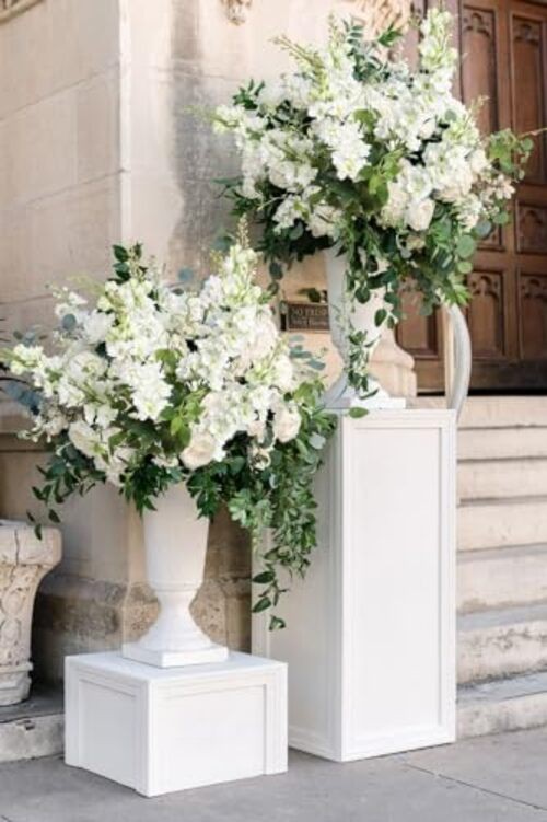 8PCS Artificial Delphinium Flowers with Clematis Greenery Long Stem White gallery