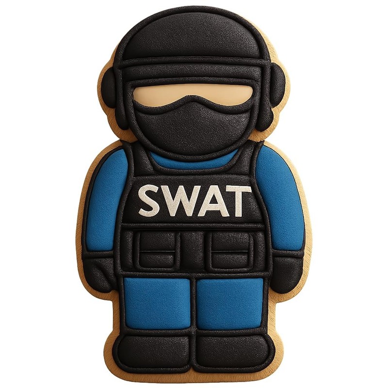SWAT Team Officer Cookie Cutter & Stamp, Fondant & Clay Cutter - 2.5x4" gallery