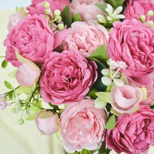 Peonies Artificial Flowers Bulk, Blush Pink Silk 6 Pcs Blush, Light Pink gallery