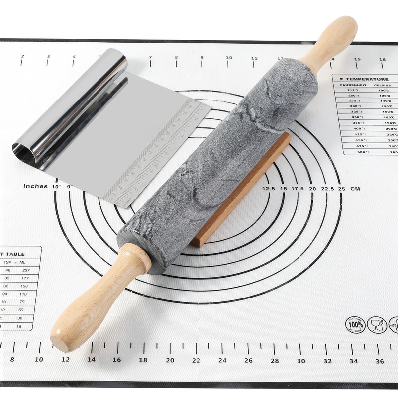 African Natural Marble Rolling Pin, Non-Stick Polished Dough Roller, Pasta, D…