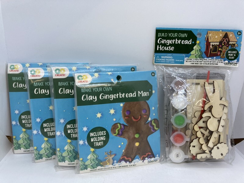 4 Make Your Own Clay Gingerbread Man & 1 Build Your Own Wood Gingerbread House