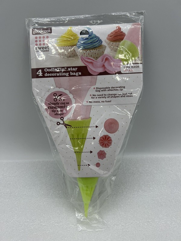 Sweet Creations by good cook 4ct Oodle Tip STAR 12″ Decorating Bags Disposable