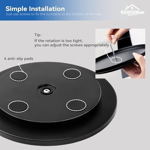 9" Metal Lazy Susan Organizer, Rotating Spice Rack Turntable 1 Tier Black gallery