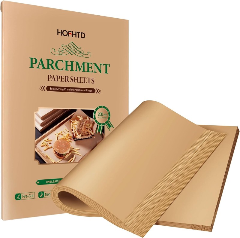 200 Pcs Parchment Paper Sheets 9 x 13 Inches, Precut Parchment Paper for