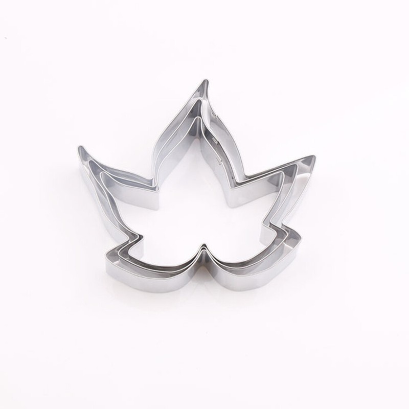 3PCS Maple Leaf Fondant Cookie Cutter Set Fruit Cake Molds Biscuit Baking Tools gallery