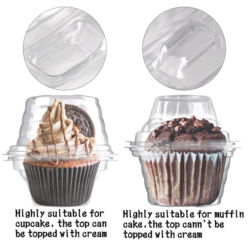 150 Pack Individual Cupcake Containers Plastic Cupcake Boxes Cupcake Holders Sta gallery