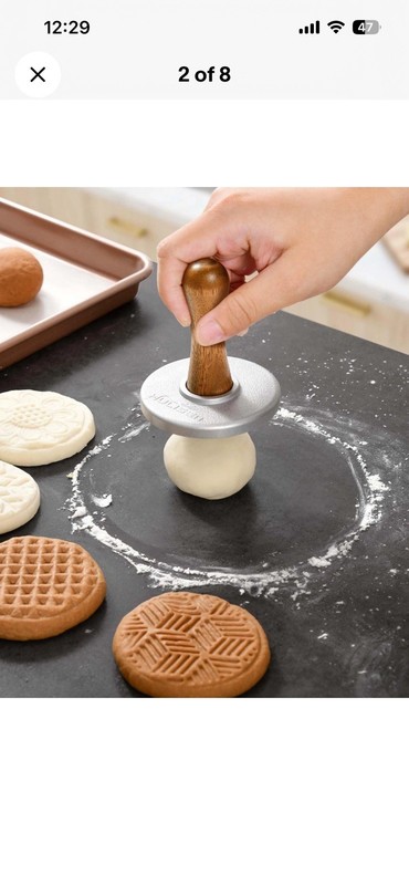NEW Cookie Stamps Set of 4, Metal Cookie Press Mold with Wooden Handles/ Classic gallery