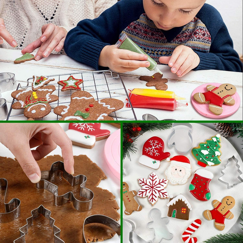 Christmas Cookie Cutters, 8Pcs Winter Holiday Cookie Cutter Set, Stainless Steel gallery