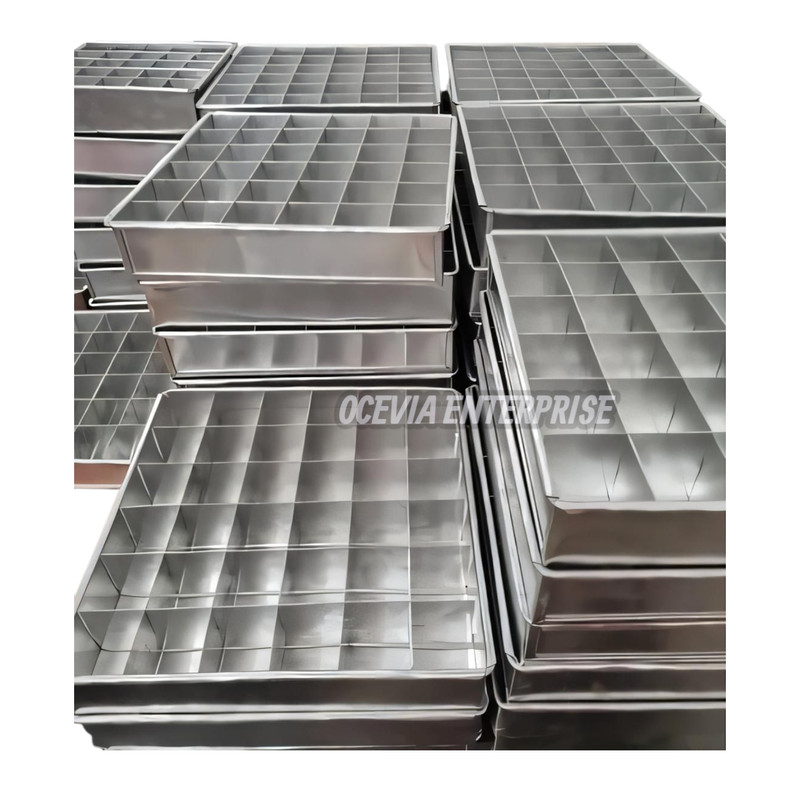 Baking Mold Cake Brownie Divider Pan 100 Slot 10x10 Grid Aluminium & Free Gift gallery