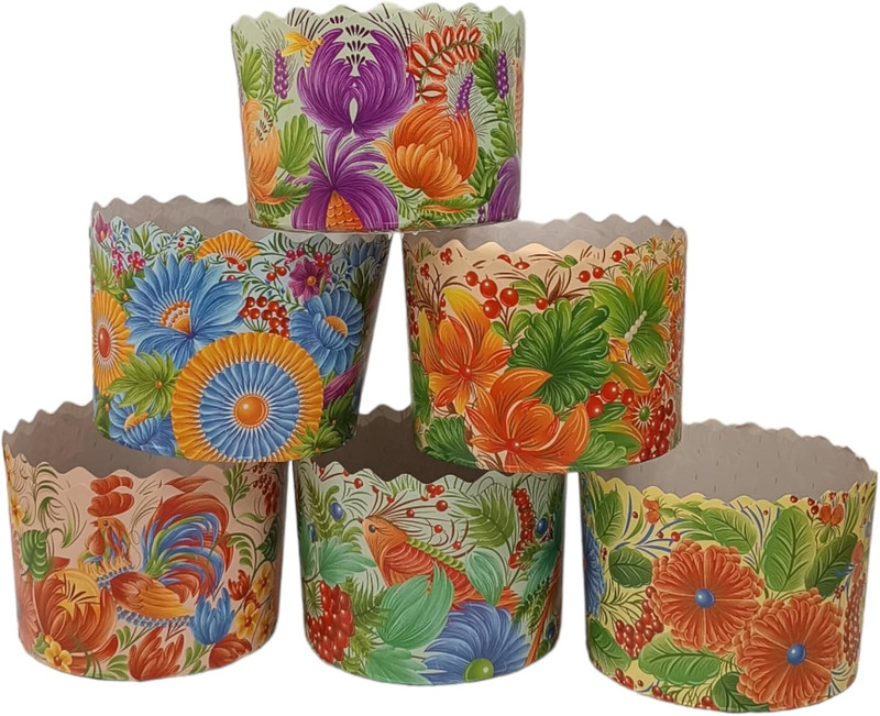 12 Pack | 12 Oz Different Designs of Paper Mold, round Easter Bread Baking Paper