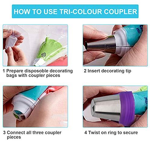 12 Russian Icing Nozzle Tips with Pastry Bags Cake Baking Decorating Supplies gallery
