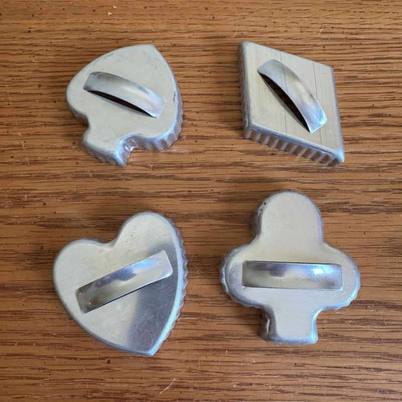 MCM Aluminum Playing Card Suit Cookie Cutters Set of 4 Heart Spade Club Diamond