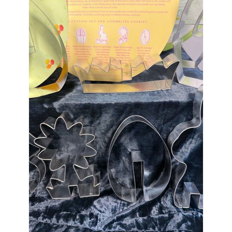 Williams Sonoma Happy Easter Cookie Cutters Set 3D Bunny Egg Basket Duck Flowers gallery