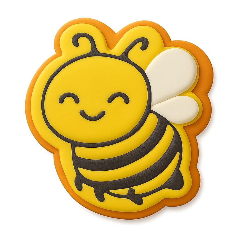 Smiling Chibi Honey Bee Cookie Cutter & Stamp - 4x3.2 gallery